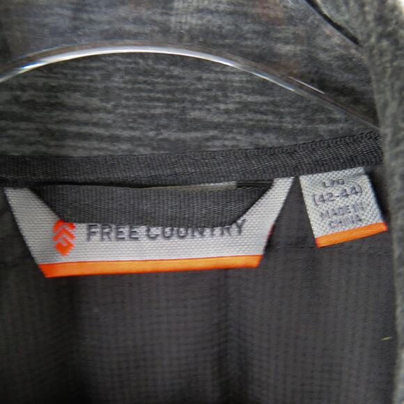 Free Country Overlay Fleece Jacket Jet Black and Charcoal Gray Men's Large - Picture 6 of 7